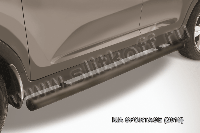 Защита порогов d76 труба черная KIA Sportage (2010)