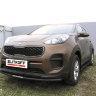 Защита переднего бампера d42 с надписью черная KIA Sportage (2016), фото 4