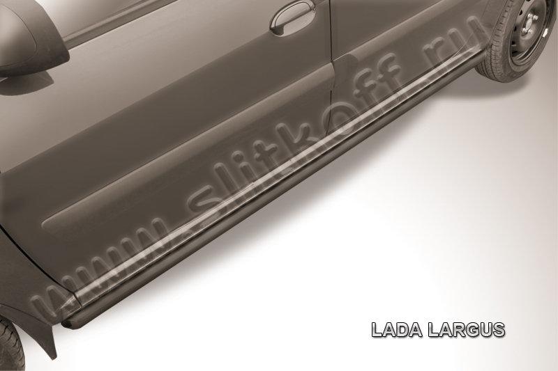 Защита порогов d42 труба черная Lada Largus - фото 1 - id-p131555916