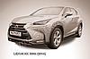 Защита переднего бампера d57 короткая черная Lexus NX 300h, фото 2