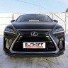 Защита переднего бампера d57+d42 двойная черная Lexus RX-350 (2015), фото 5