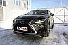 Защита переднего бампера d57 короткая черная Lexus RX-350 (2015), фото 3