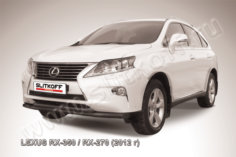 Защита переднего бампера d57+d57 двойная черная Lexus RX-350/RX-270 (2012)