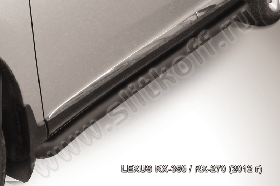 Защита порогов d76 труба с гибами черная Lexus RX-350/RX-270 (2012)