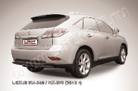 Защита заднего бампера d57+d57 двойная черная Lexus RX-350/RX-270 (2012)