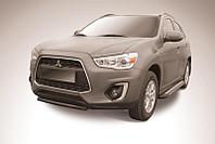 Защита переднего бампера d57 короткая черная Mitsubishi ASX (2014)