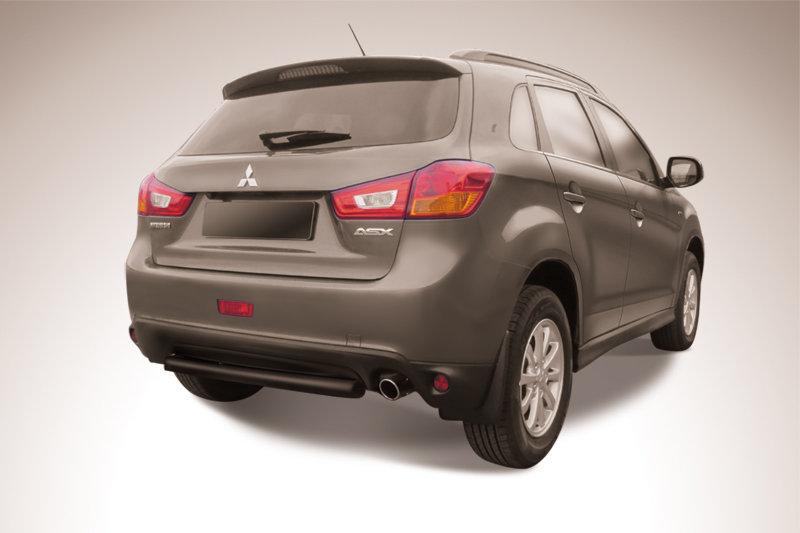 Защита заднего бампера d76 короткая черная Mitsubishi ASX (2014)