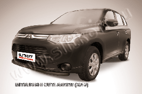 Защита переднего бампера d57 черная Mitsubishi Outlander (2013)