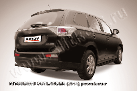 Защита заднего бампера d57  короткая черная Mitsubishi Outlander (2014)