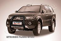 Кенгурятник d57 высокий черный Mitsubishi Pajero Sport (до 2010)