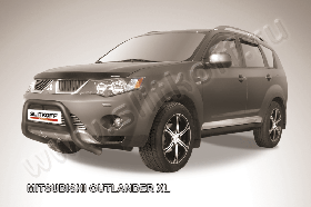 Кенгурятник d57 низкий черный Mitsubishi Outlander XL (до 2010)