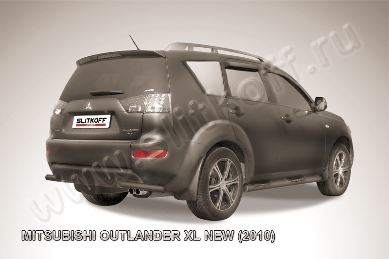 Уголки d57 черные Mitsubishi Outlander XL (рестайлинг 2010) - фото 1 - id-p131556133