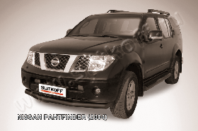 Защита переднего бампера d76 черная Nissan Pathfinder R51