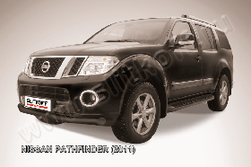 Защита переднего бампера d76 черная Nissan Pathfinder (2011)