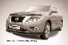 Защита переднего бампера d57 радиусная черная Nissan Pathfinder (2014), фото 2