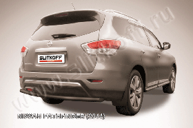 Защита заднего бампера d57 черная Nissan Pathfinder (2014)