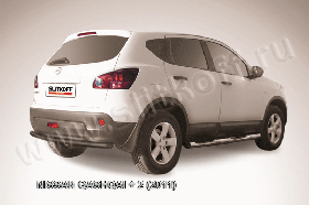 Защита заднего бампера d57+d57 двойная черная Nissan QASHQAI +2 (2011)