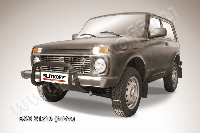 Кенгурятник d57 низкий черный Lada 4x4 (ВАЗ 21213 NIVA)