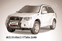 Кенгурятник d57 высокий черный Suzuki Grand Vitara (2008)