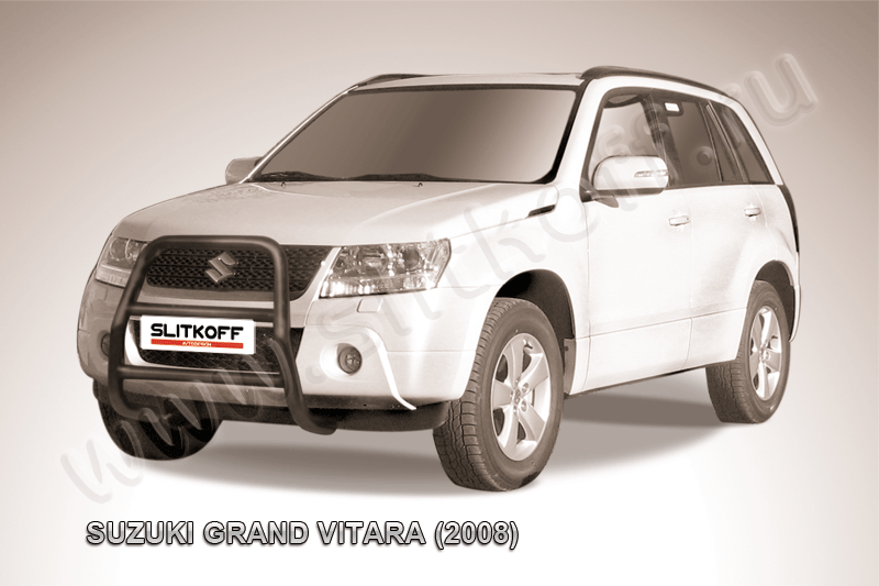 Кенгурятник d57 высокий черный Suzuki Grand Vitara (2008) - фото 1 - id-p131556369