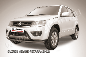 Защита переднего бампера d57 черная Suzuki Grand Vitara  (2012)