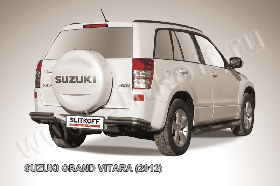 Уголки d57+d42 двойные черные Suzuki Grand Vitara  (2012)