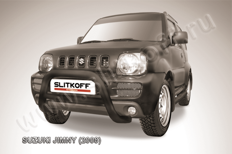Кенгурятник d76 низкий черный Suzuki Jimny - фото 1 - id-p131556384