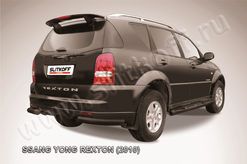 Уголки d76 черные SsangYong REXTON (2010)