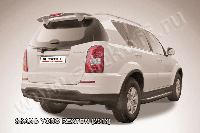 Защита заднего бампера d57 радиусная черная SsangYong REXTON NEW (2013)