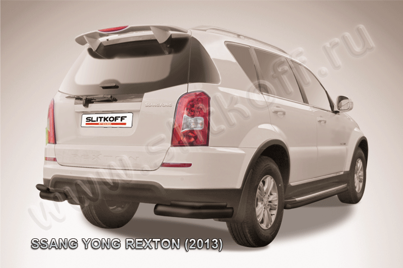 Уголки d76+d42 двойные черные SsangYong REXTON NEW (2013)