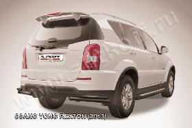 Уголки d57+d42 двойные черные SsangYong REXTON NEW (2013)