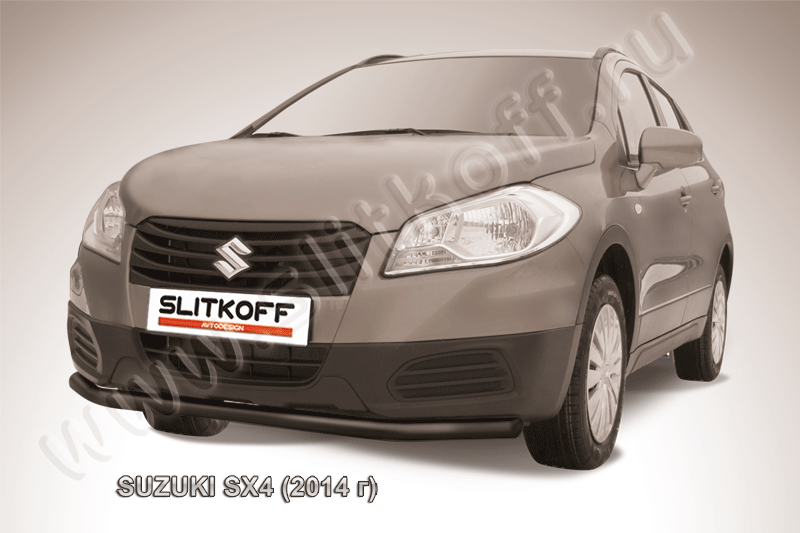 Защита переднего бампера d57 черная Suzuki SX-4 (2014)