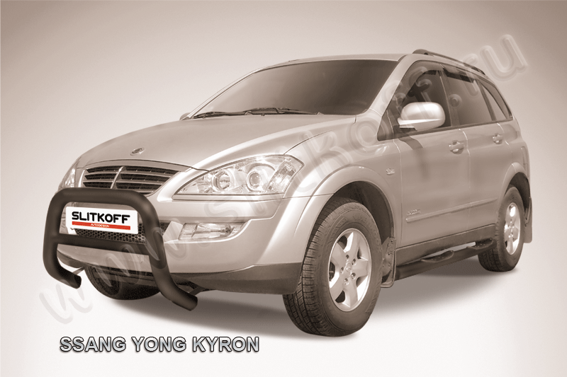 Кенгурятник низкий d76 черный Ssang Yong KYRON