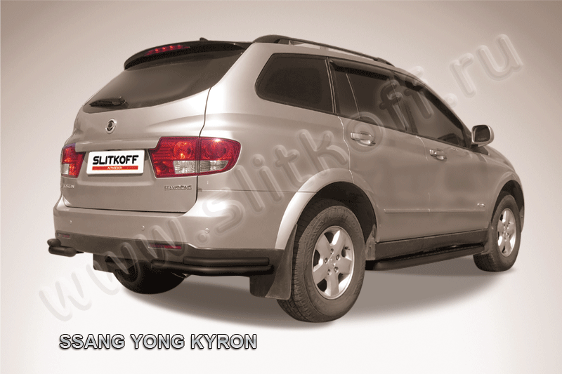 Уголки d57+d42 двойные черные Ssang Yong KYRON