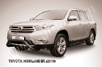 Кенгурятник d76 низкий "мини" черный Toyota Highlander (2010)