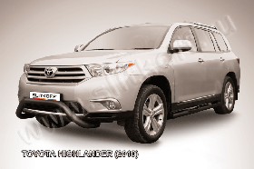 Кенгурятник d76 низкий "мини" черный Toyota Highlander (2010)