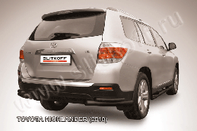 Уголки d57+d42 двойные черные Toyota Highlander (2010)