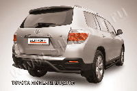 Защита заднего бампера d57 "волна" черная Toyota Highlander (2010)