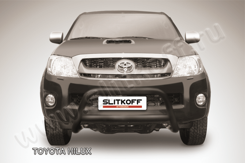 Кенгурятник d57 низкий черный Toyota Hilux