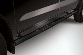 Защита порогов d76 с проступями черная Toyota Hilux (2011) рестайлинг