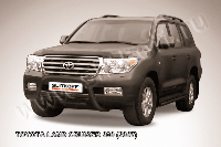 Кенгурятник d76 низкий "мини" черный Toyota Land Cruiser 200 (2007)