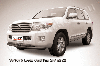 Защита переднего бампера d76+d57 двойная черная Toyota Land Cruiser 200 (2012), фото 2