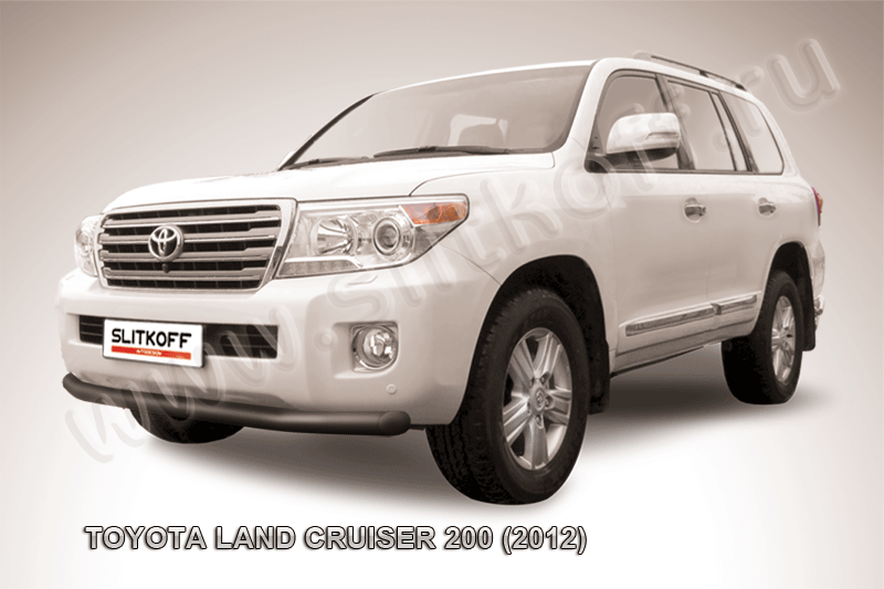 Защита переднего бампера d76 черная Toyota Land Cruiser 200 (2012)