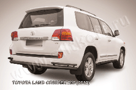 Защита заднего бампера d76 черная Toyota Land Cruiser 200 (2012)