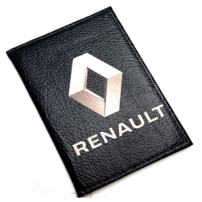 Обложка для автодокументов «RENAULT» натуральная кожа - фото 1 - id-p131566766
