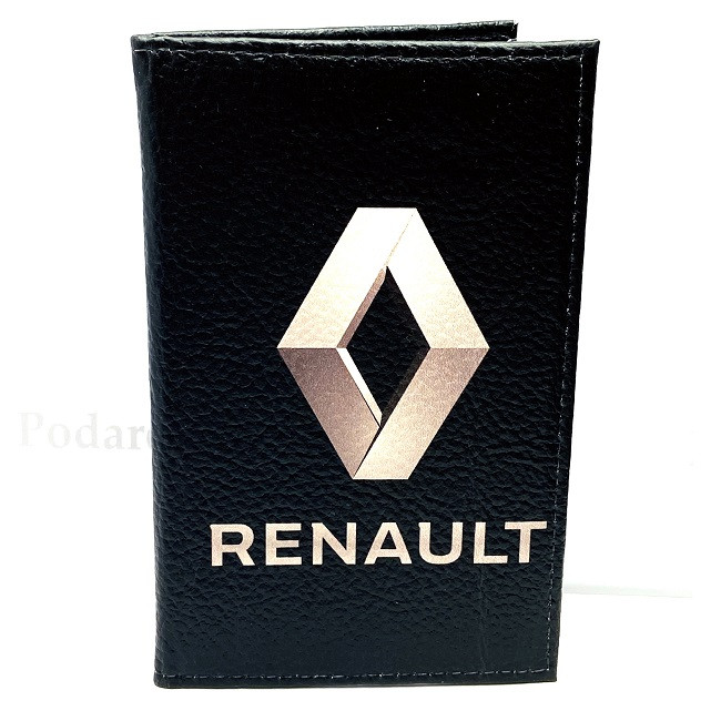 Обложка для автодокументов «RENAULT» натуральная кожа - фото 2 - id-p131566766