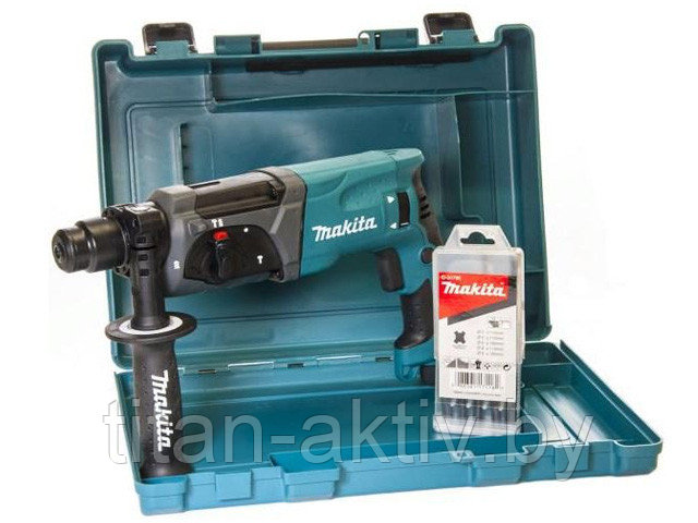 Перфоратор MAKITA HR 2470 X15 в чем. + набор буров (780 Вт, 2.7 Дж, 3 реж., патрон SDS-plus, вес 2.6 - фото 1 - id-p130916720