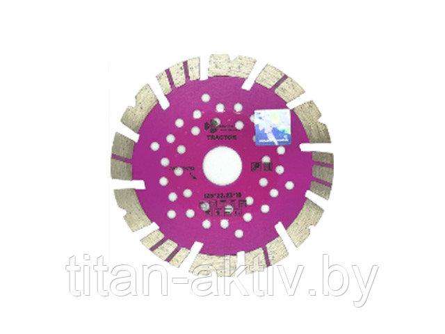 Алмазный круг 125х22,23мм по ж/бетону сегмент Tractor TRIO-DIAMOND (Высокие турбо-сегменты. Ж/б, бет - фото 1 - id-p131310601
