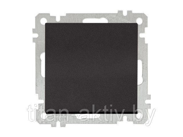 Выключатель 1-клав. (скрытый, без рамки, винт. зажим) черный, DARIA, MUTLUSAN (10 A, 250 V, IP 20) - фото 1 - id-p131385214