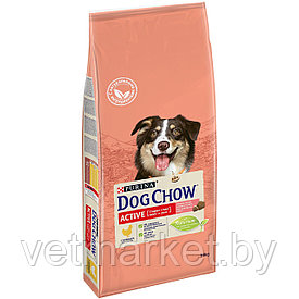 Dog Chow 1 кг (развес), для взрослых активных собак, курица